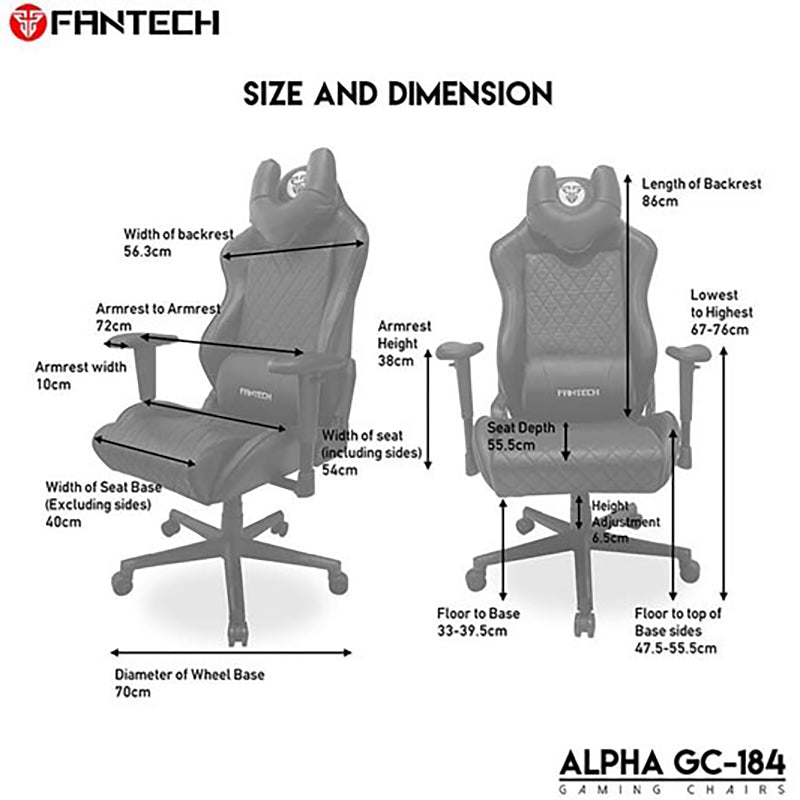 FANTECH ALPHA GC-184 GAMING CHAIR FANTECH ALPHA GC-184 GAMING CHAIR